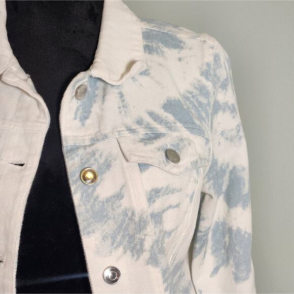 ALTAR'D STATE Blue & Ivory Tie Dye Denim Jacket, Size Medium - Picture 6 of 12